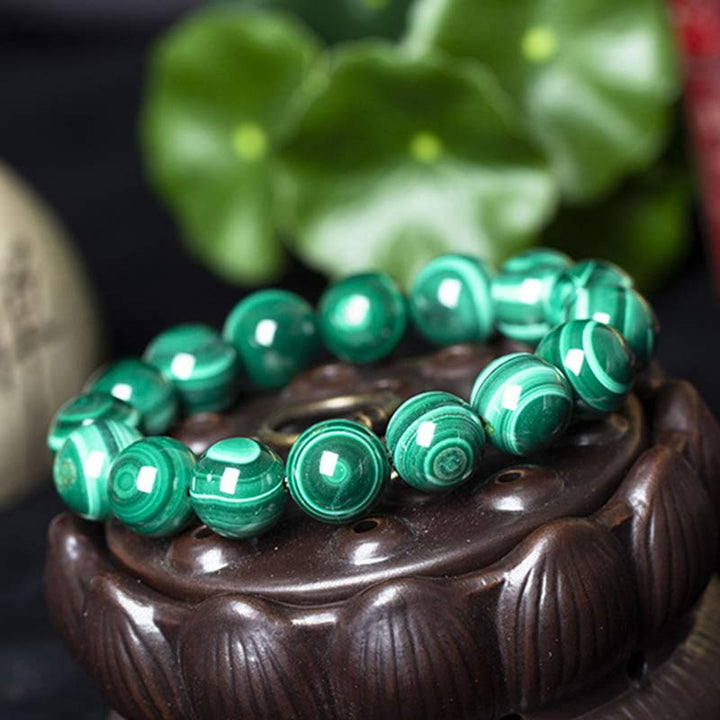 Pulsera Calma Protección Malaquita Natural Buddha Stones