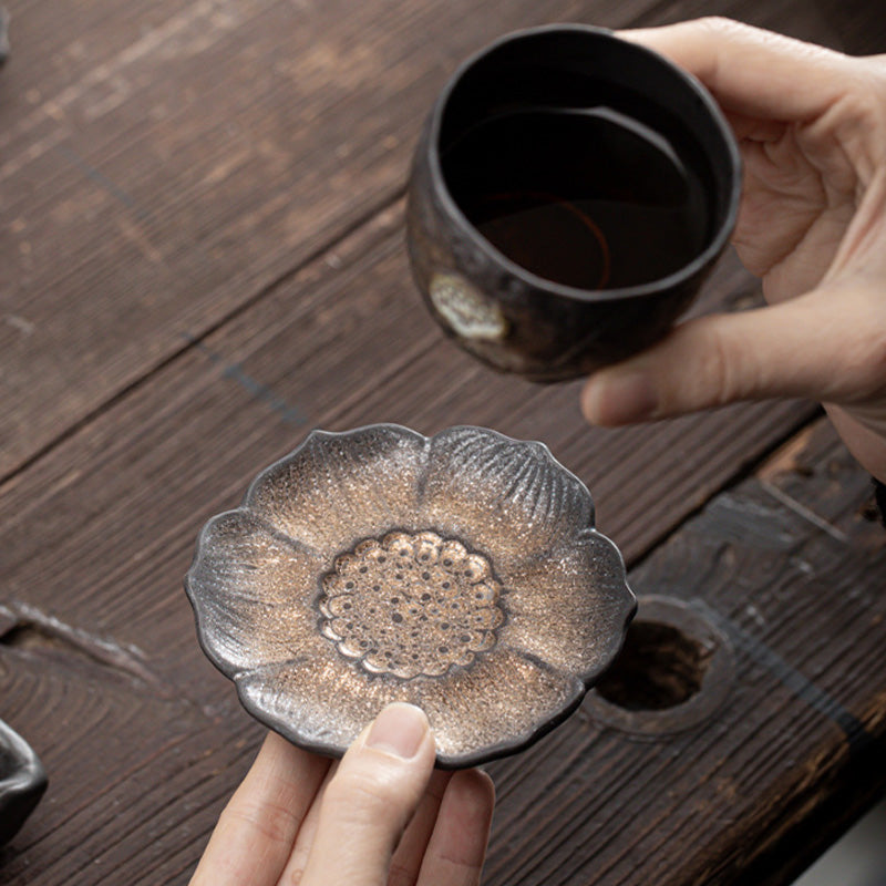 Tapete para Taza de cerámica con diseño de flor de loto Vintage , Buddha Stones, posavasos para taza de té, tapete para té de Kung Fu