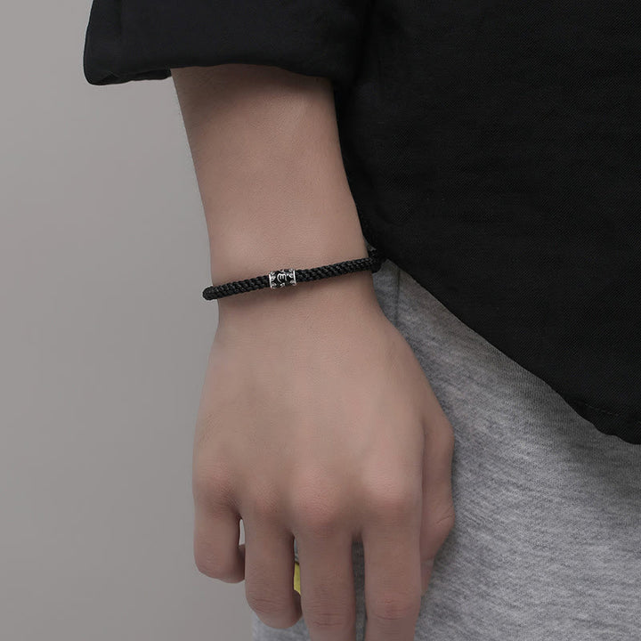 Pulsera trenzada de plata de ley 925 con Buddha Stones Om Mani Padme Hum Peace - image 3