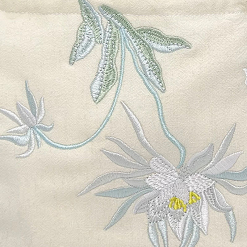 Buddha Stones Suzhou bordado Lotus Epiphyllum Magnolia algodón lino bolso bandolera bolso de hombro bolso