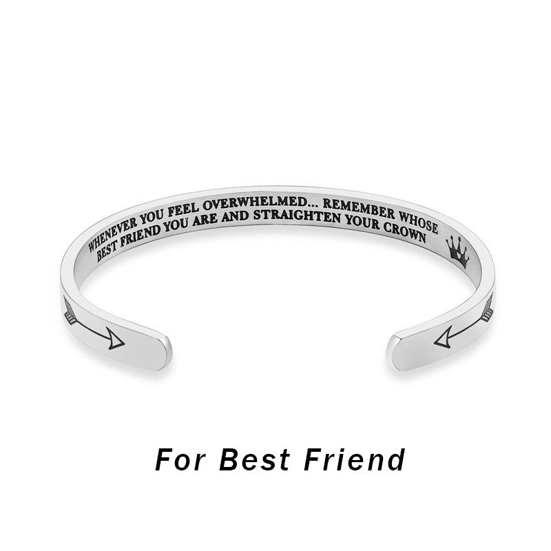 Pulseras inspiradoras de Buddha Stones, regalo personalizado para ella, brazalete con Mantra grabado, joyería de corona