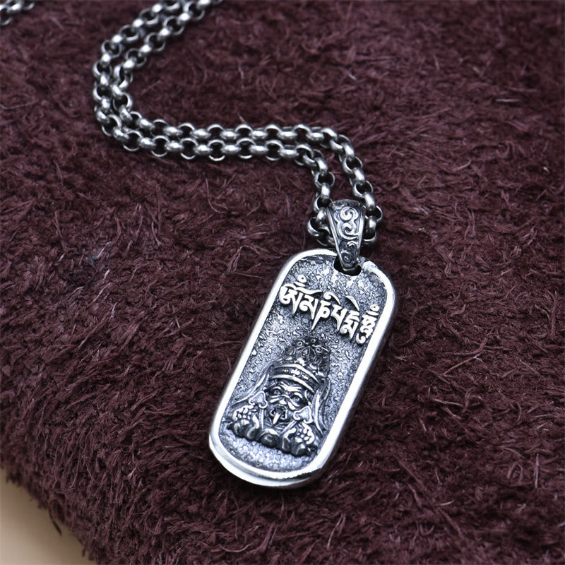 Collar con colgante de plata de ley 925 con Buddha Stones Zakiram, diosa de la riqueza Om Mani Padme Hum - image 5