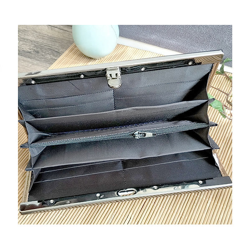 Monedero de compras con bordado de doble cara de bambú, flor de Buddha Stones , ciruela, flor de melocotón, tarjetero para efectivo de gran capacidad - image 11