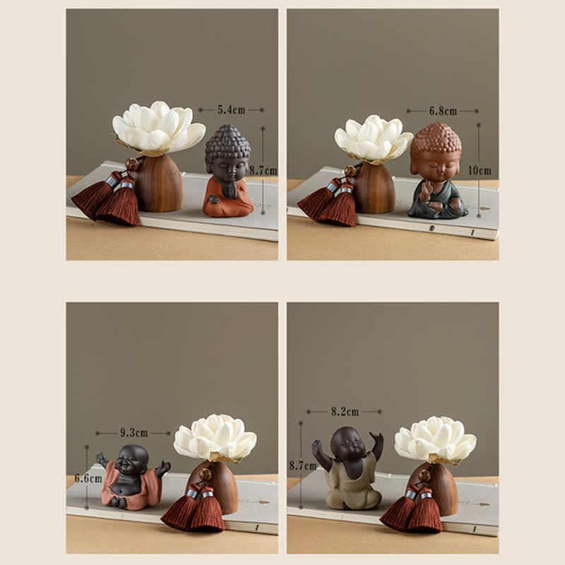 Decoraciones de cura calmante de flor de Buda de madera de melocotón negro