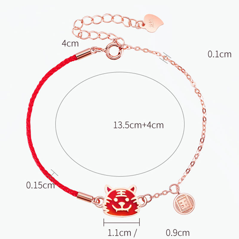 Pulsera de cadena de hilo rojo con protección de la suerte del zodiaco chino que cambia de color de Plata de Ley 925 con Buddha Stones - image 14