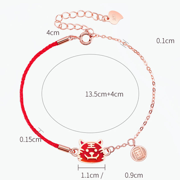 Pulsera de cadena de hilo rojo con protección de la suerte del zodiaco chino que cambia de color de Plata de Ley 925 con Buddha Stones - image 14