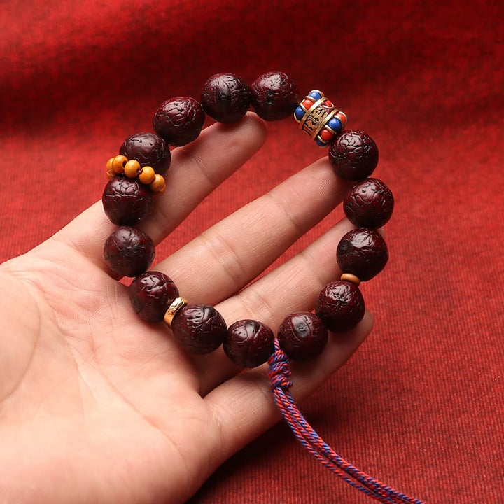 Pulsera con borlas de paz y calma con cuentas de semillas Bodhi de Buddha Stones