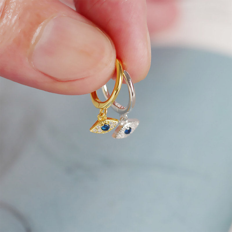 Pendientes de plata de ley 925 con Buddha Stones , protección contra el mal de ojo