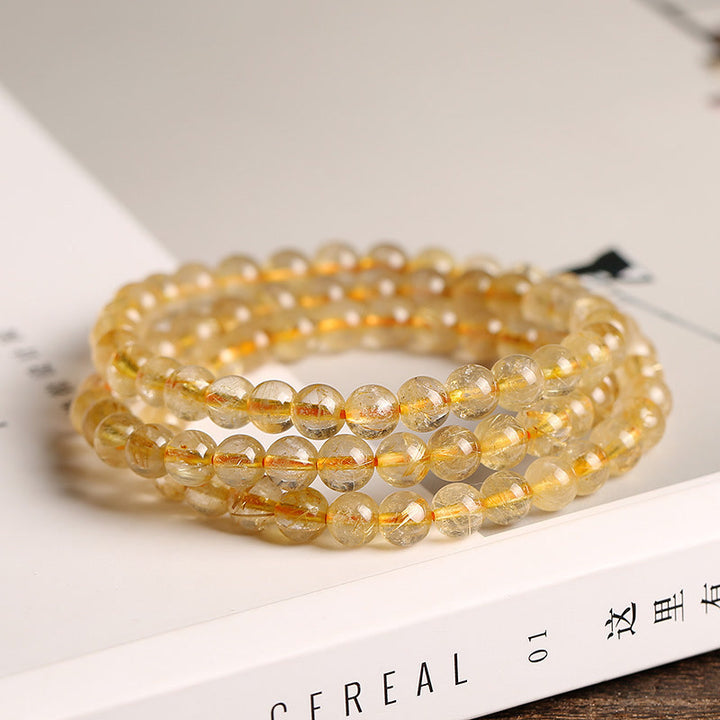 Pulsera de protección de la prosperidad con citrino natural de Buddha Stones