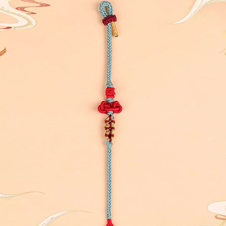Pulsera de cuerda trenzada hecha a mano con Buddha Stones , nudo Wenchang, fuerza de la suerte