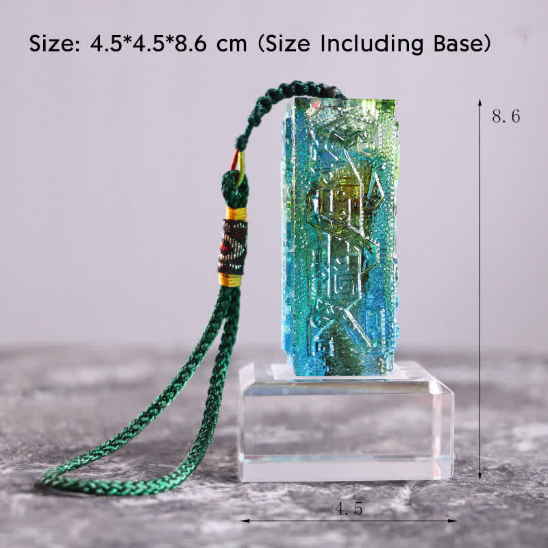 Pieza de arte de cristal Liuli hecha a mano Feng Shui, decoración para el hogar y la Oficina - Pequeño - Base de cristal - image 7