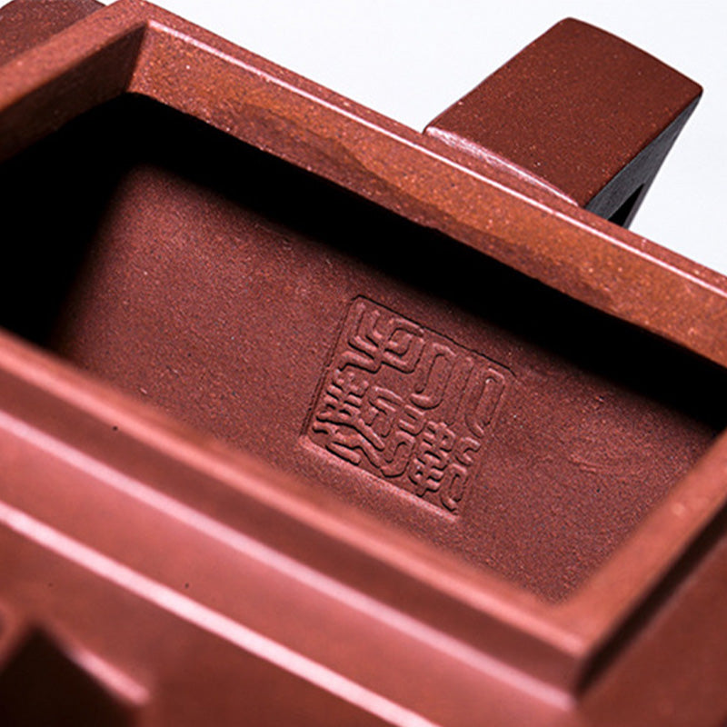 Buddha Stones Yixing, todo hecho a mano, Gomoku, juego de ajedrez, tetera cuadrada de Kung Fu de arcilla púrpura, 280ml