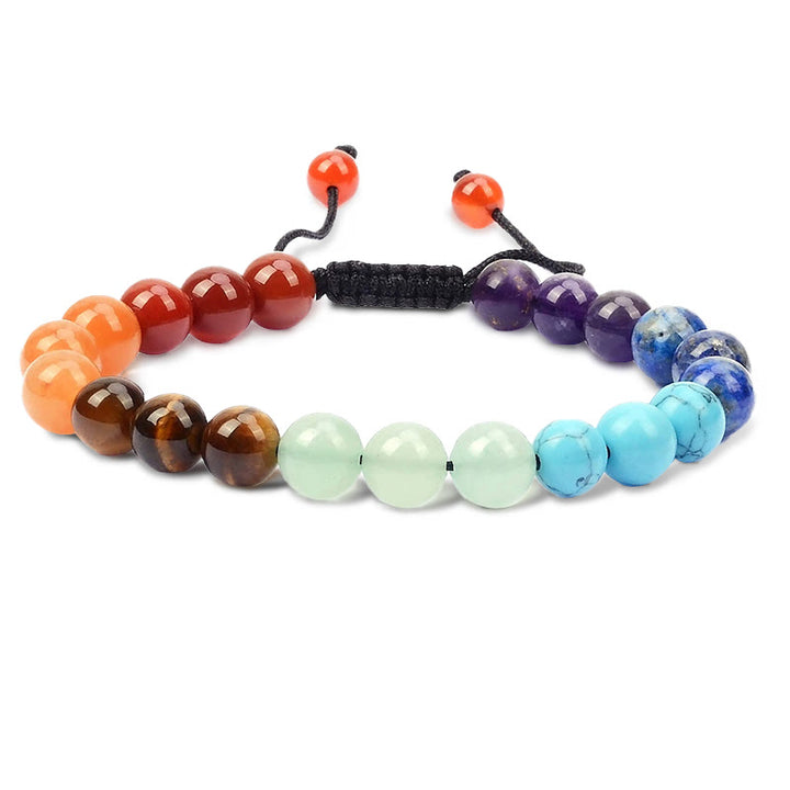 Pulsera de macramé ajustable unisex con cuentas de cristal de piedras preciosas de poder curativo natural de Buddha Stones - Cuentas de 7 chakras - image 2