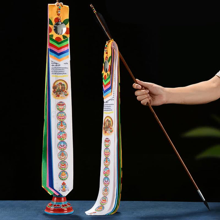 Ocho símbolos propicios tibetanos, flecha de la suerte, decoración del hogar, bandera de oración
