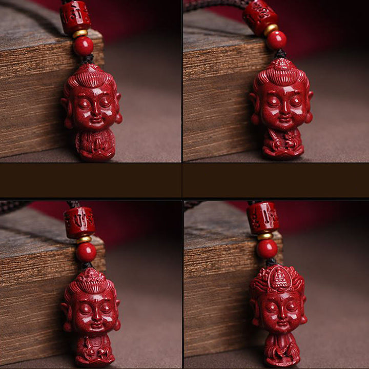 Buddha Stones zodiaco chino Buda Natal amuleto de cinabrio Natural mantener alejado los espíritus malignos COLLAR COLGANTE