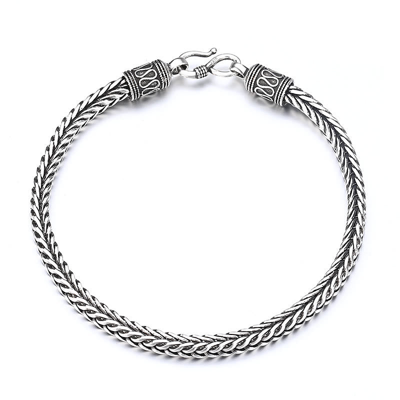 Pulsera con hebilla de riqueza con diseño trenzado y quilla de dragón vintage con Buddha Stones