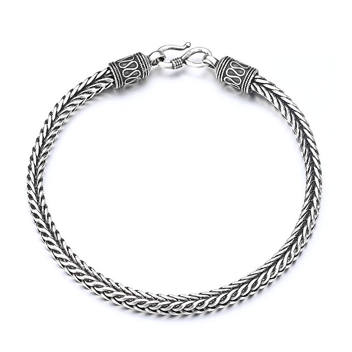 Pulsera con hebilla de riqueza con diseño trenzado y quilla de dragón vintage con Buddha Stones