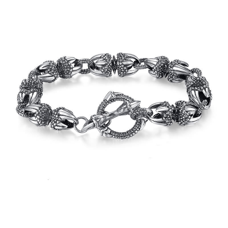 Pulsera de protección de fuerza grabada con garra de dragón de Buddha Stones
