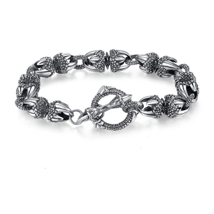 Pulsera de protección de fuerza grabada con garra de dragón de Buddha Stones