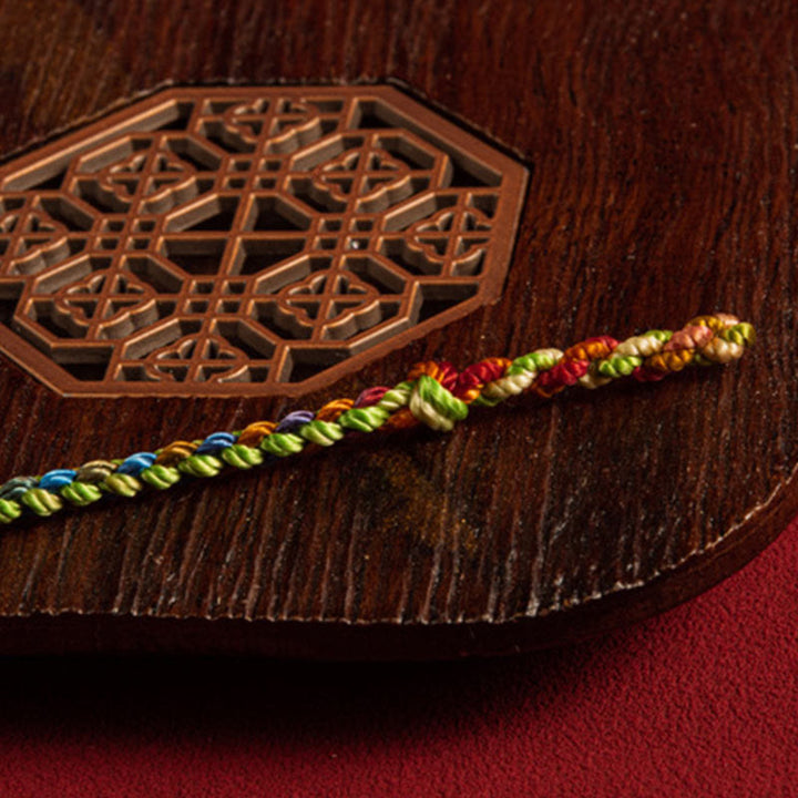 Buddha Stones;Que seas bendecido con paz y seguridad en las cuatro estaciones Pulsera Lucky Multicolor