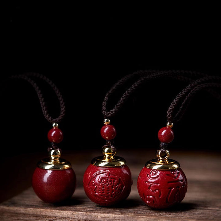 Buddha Stones cinabrio Om Mani Padme Hum atraen la bendición de la fortuna colgante de collar de cuentas de la suerte