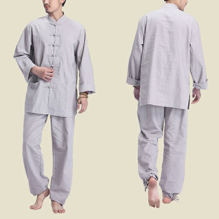Conjunto de ropa para hombre, diseño de botones de rana china, Buddha Stones , meditación, oración, algodón, lino, espiritual, Zen, práctica de Yoga - image 2