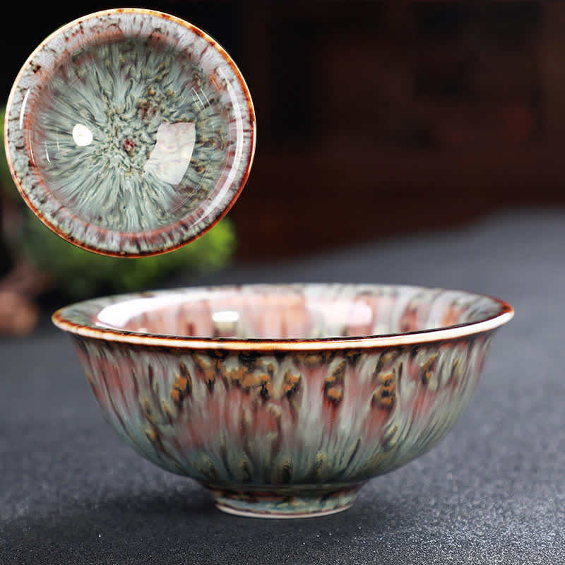 Tazas de té de cerámica coloridas con Buddha Stones para el hogar y la oficina - Salmón claro - image 64