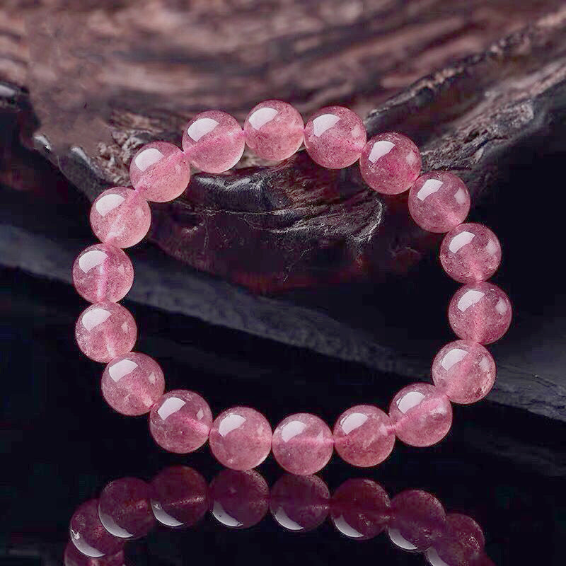 Pulsera que cuida el amor con cuarzo rosa natural de Buddha Stones