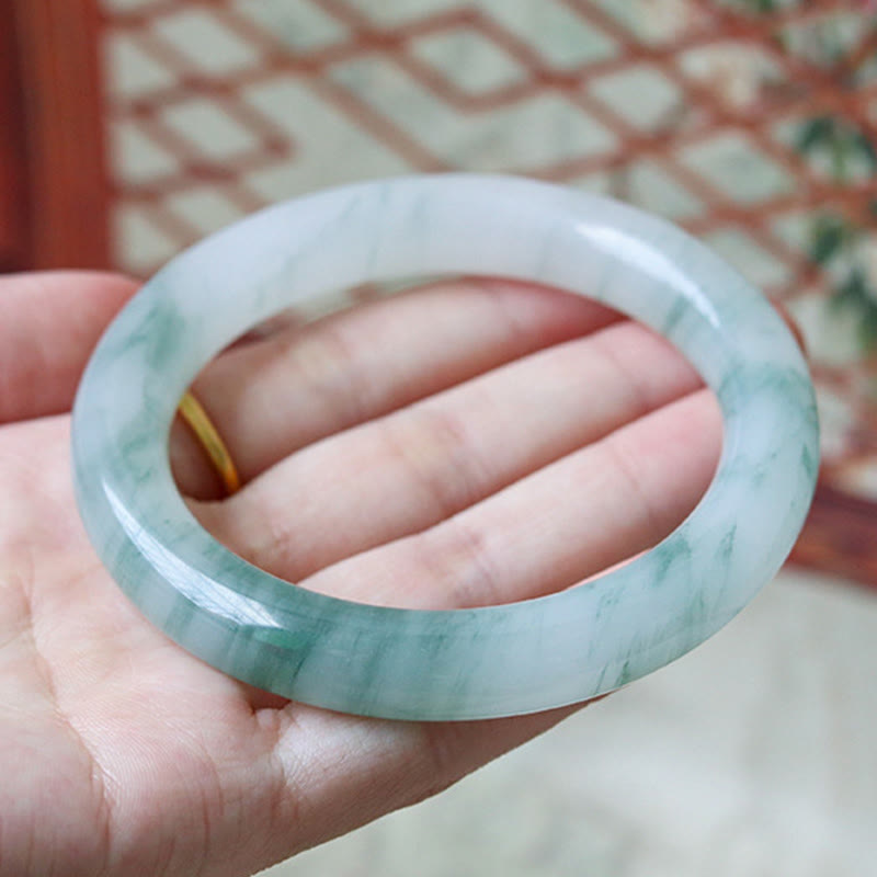 Brazalete de prosperidad de la suerte de jade natural con Buddha Stones