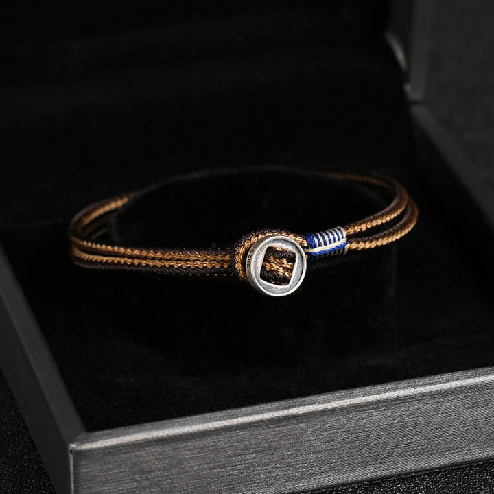 Pulsera de hilo de tejido de protección de botón hecha a mano de plata de ley 925 con Buddha Stones - image 5