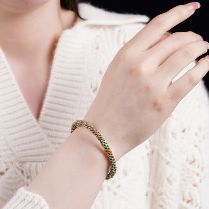 Pulsera trenzada hecha a mano para niños y adultos con Buddha Stones, cuerda colorida, suerte