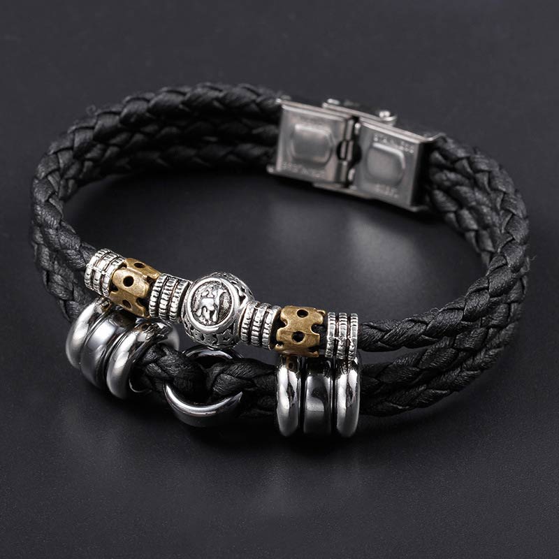 Buddha Stones Pulsera de Protección de Hematita 12 Constelaciones del Zodíaco