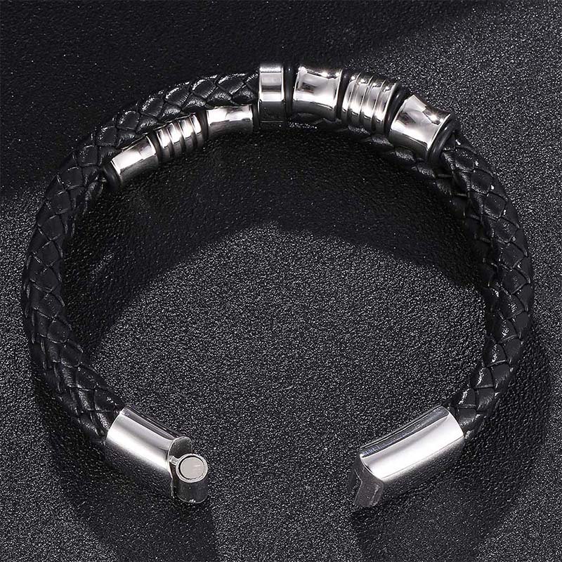 Pulsera Fortune con tejido de cuero en capas de Buddha Stones