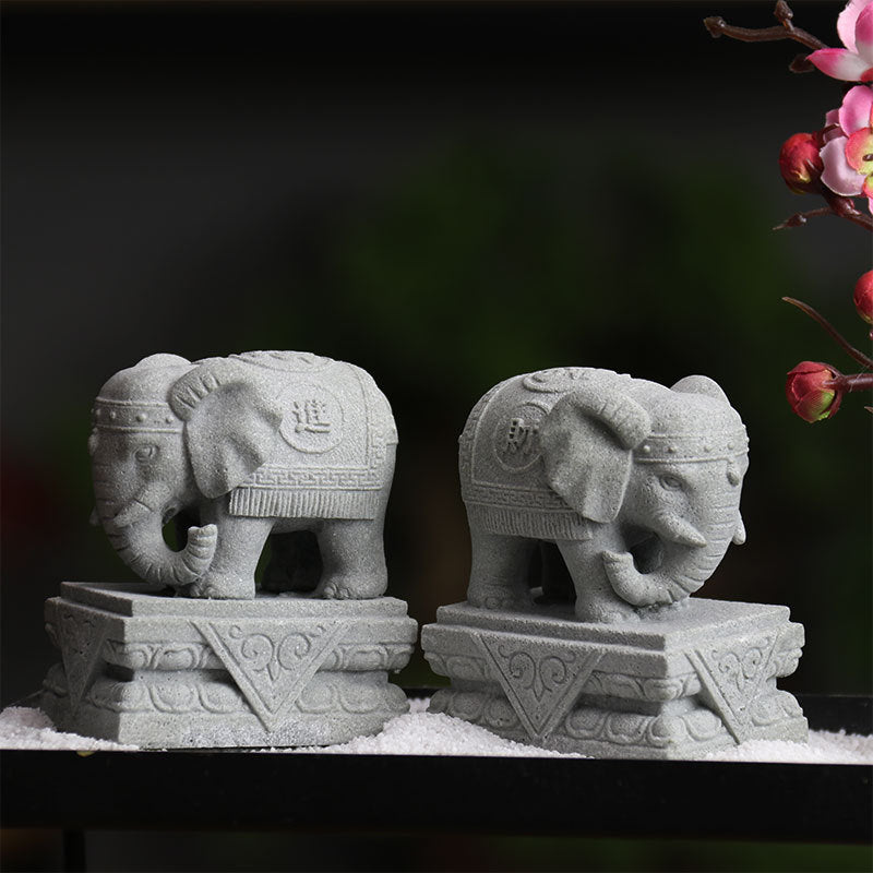 Buddha Stones León Fu Foo Perros Elefante Proteger del mal Bendición Decoración del hogar
