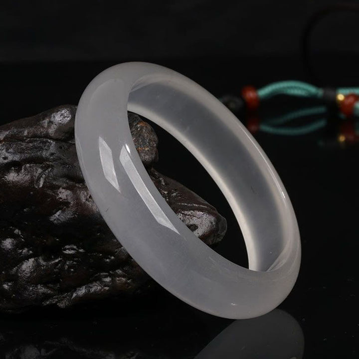 Pulsera de la suerte de la riqueza del jade de seda dorada translúcida natural de las Buddha Stones - image 8