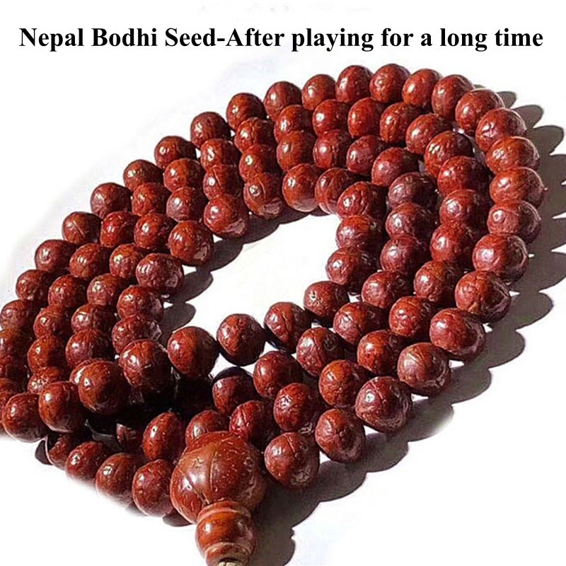 Buddha Stones 108 cuentas Mala Nepal semilla Bodhi suerte riqueza borla pulsera - image 14