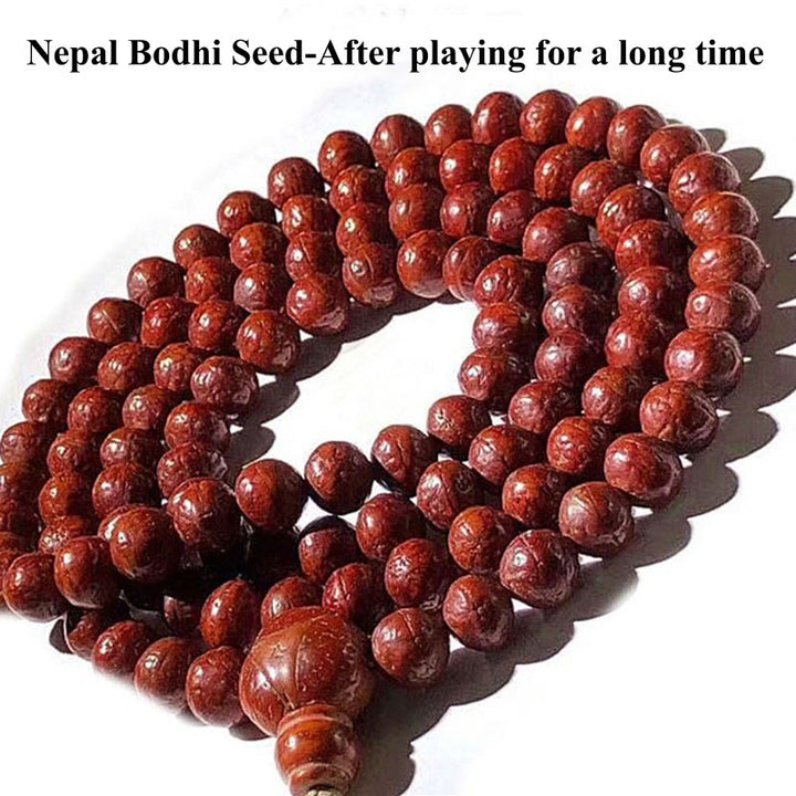 Buddha Stones 108 cuentas Mala Nepal semilla Bodhi suerte riqueza borla pulsera - image 14