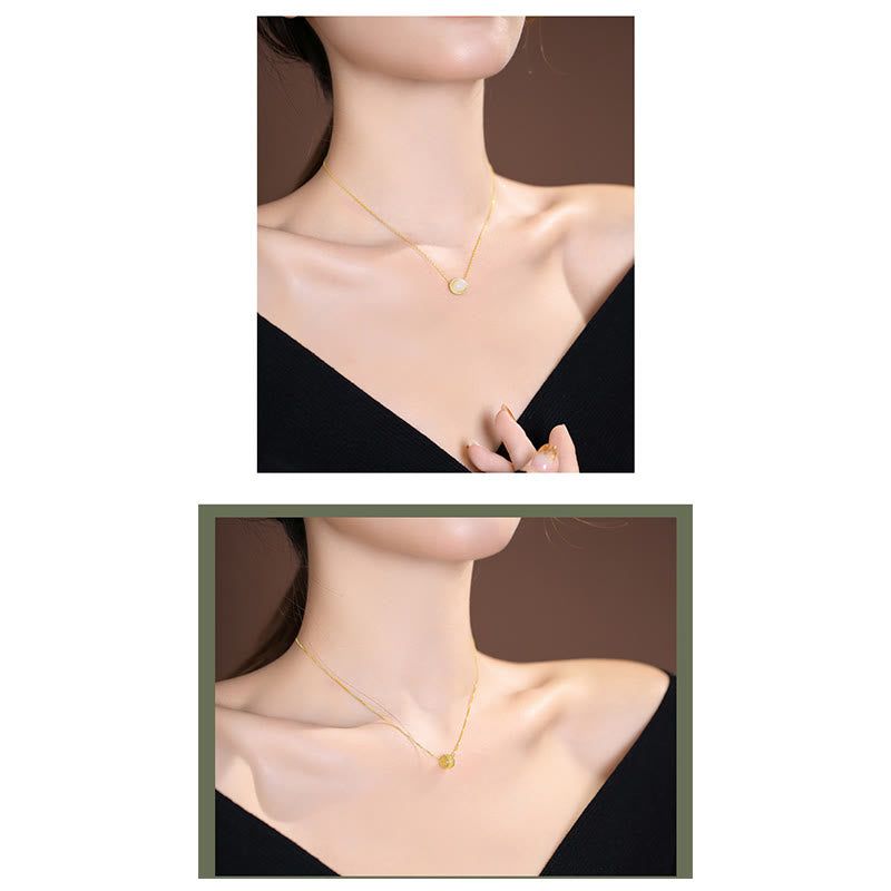 Plata de Ley 925 Natural Hetian Jade cian Jade suerte riendo Buda mariposa collar colgante - image 32