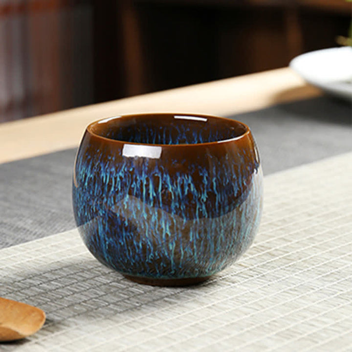 Tazas de té de cerámica multicolor de la ola del océano de la taza de té de las Buddha Stones