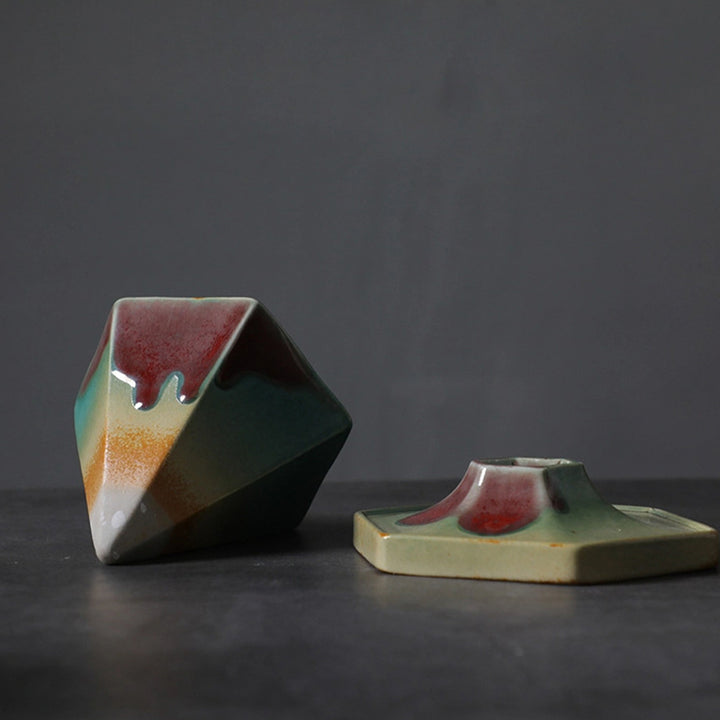 Taza de café y té de cerámica con diseño hexagonal de Buddha Stones, taza de café con base de 170ml