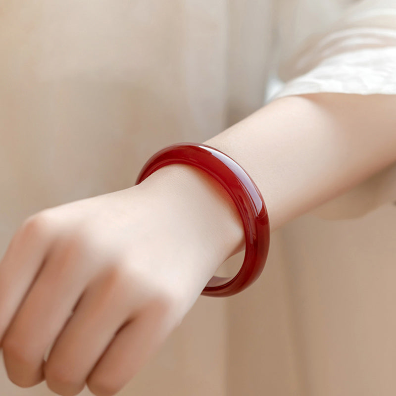 Brazalete de confianza de ágata roja natural con Buddha Stones