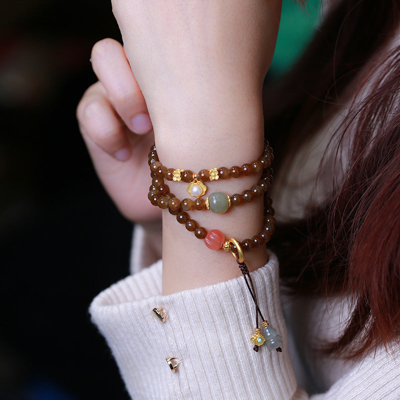 Collar de pulsera de suerte de prosperidad de calabaza de mariposa de jade