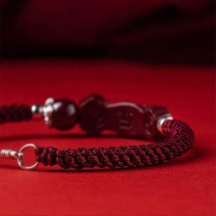Pulsera trenzada de cinabrio PiXiu hecha a mano con Buddha Stones - image 10