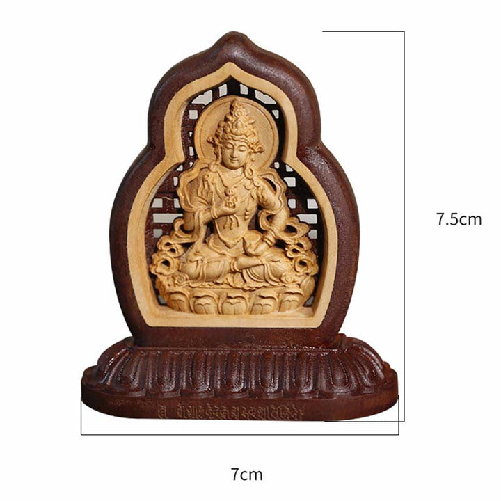 Estatua de la compasión grabada en madera de Buda Vajrasattva, decoración - image 5