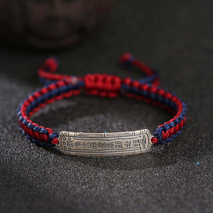 Pulsera de protección con amuleto de la paz de plata de ley 925 con Buddha Stones