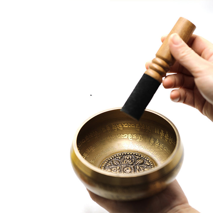 Cuenco con sonido tibetano de Buddha Stones hecho a mano para yoga, atención plena y meditación, juego de cuencos para cantar