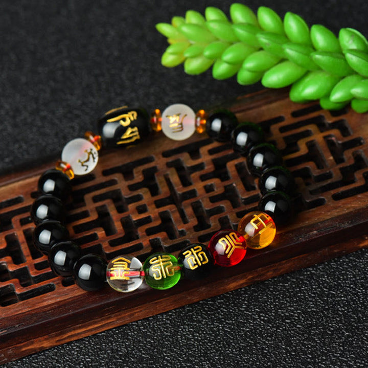 Pulsera de la suerte de ónix negro tibetano