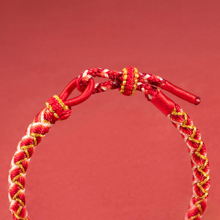 Pulsera de cuerda de protección a escala del año del dragón hecha a mano con Buddha Stones