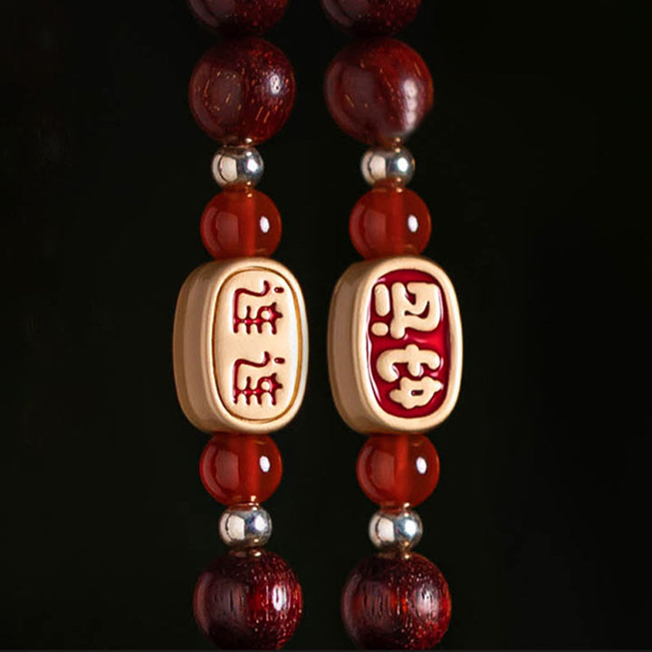 Buddha Stones tibetanas, hoja pequeña, sándalo rojo, loto, cinabrio, bolsita de protección, borla, decoración colgante para coche
