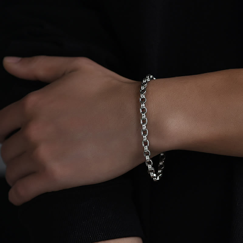 Pulsera de metal creativa con diseño tallado de Om Mani Padme Hum de plata de ley 925 con Buddha Stones - image 9